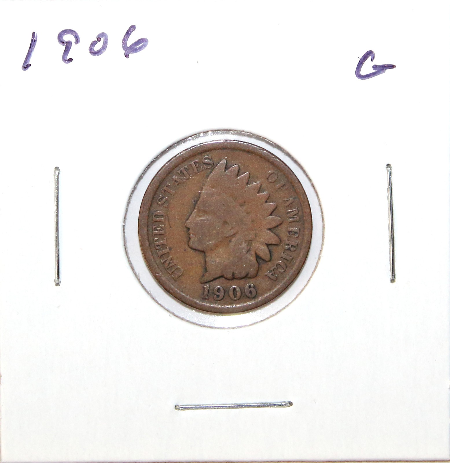 1906 US Indian Head Cent  G Good 