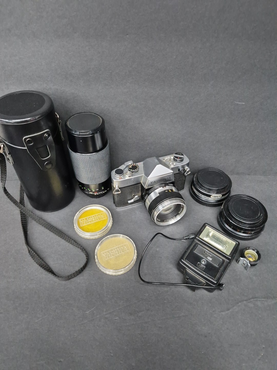 Yashica J-7 Vintage 35mm Film Camera With Zoom Lens And Accessories: Not Tested 