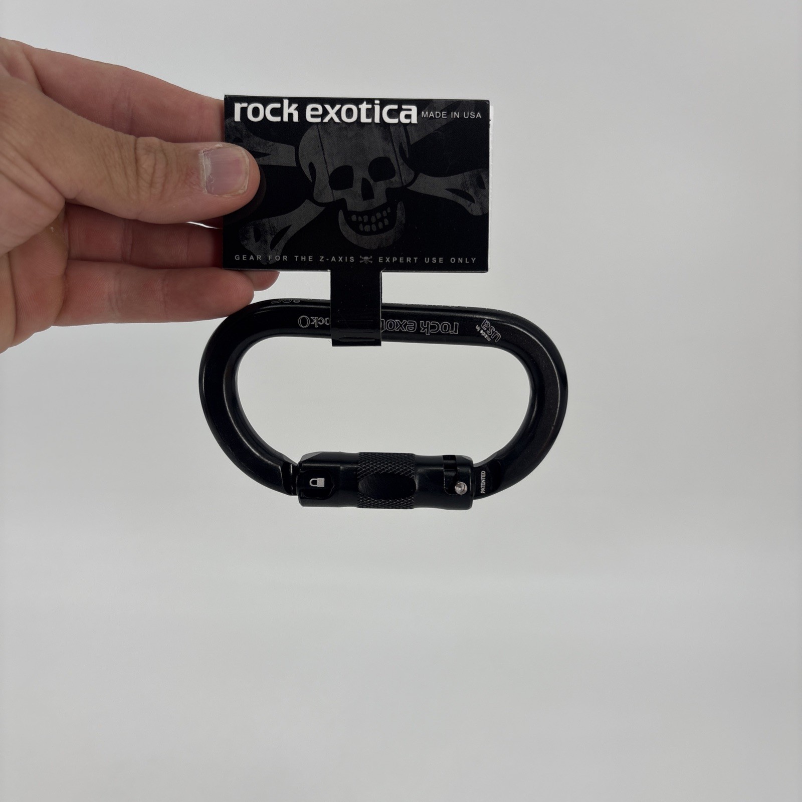 Rock Exotica RockO Auto-Lock (3-Stage) Oval Shape Carabiner Black C3-A-B