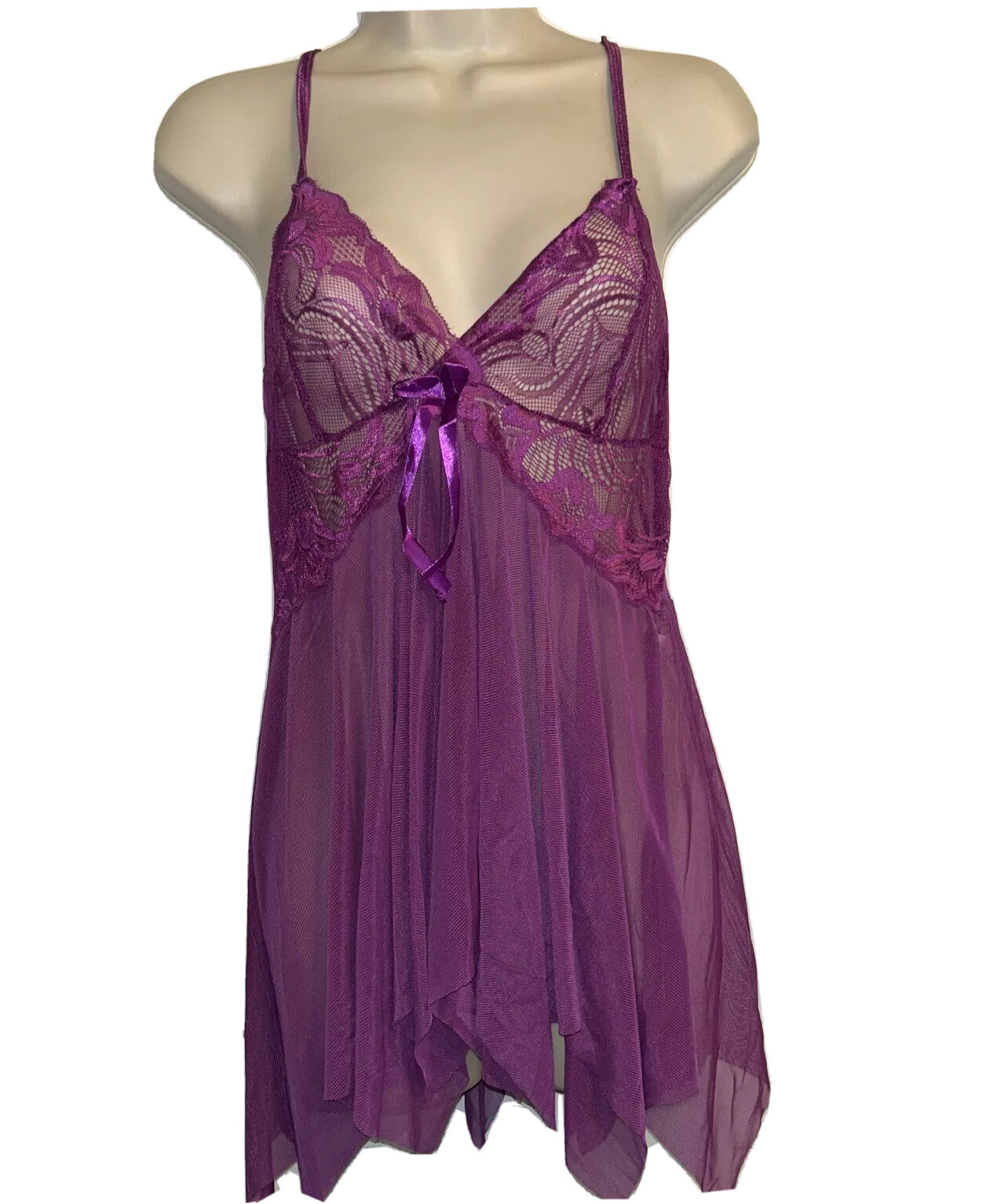 Pogala Women\'s 2 Pc Lingerie Set, Purple, Large