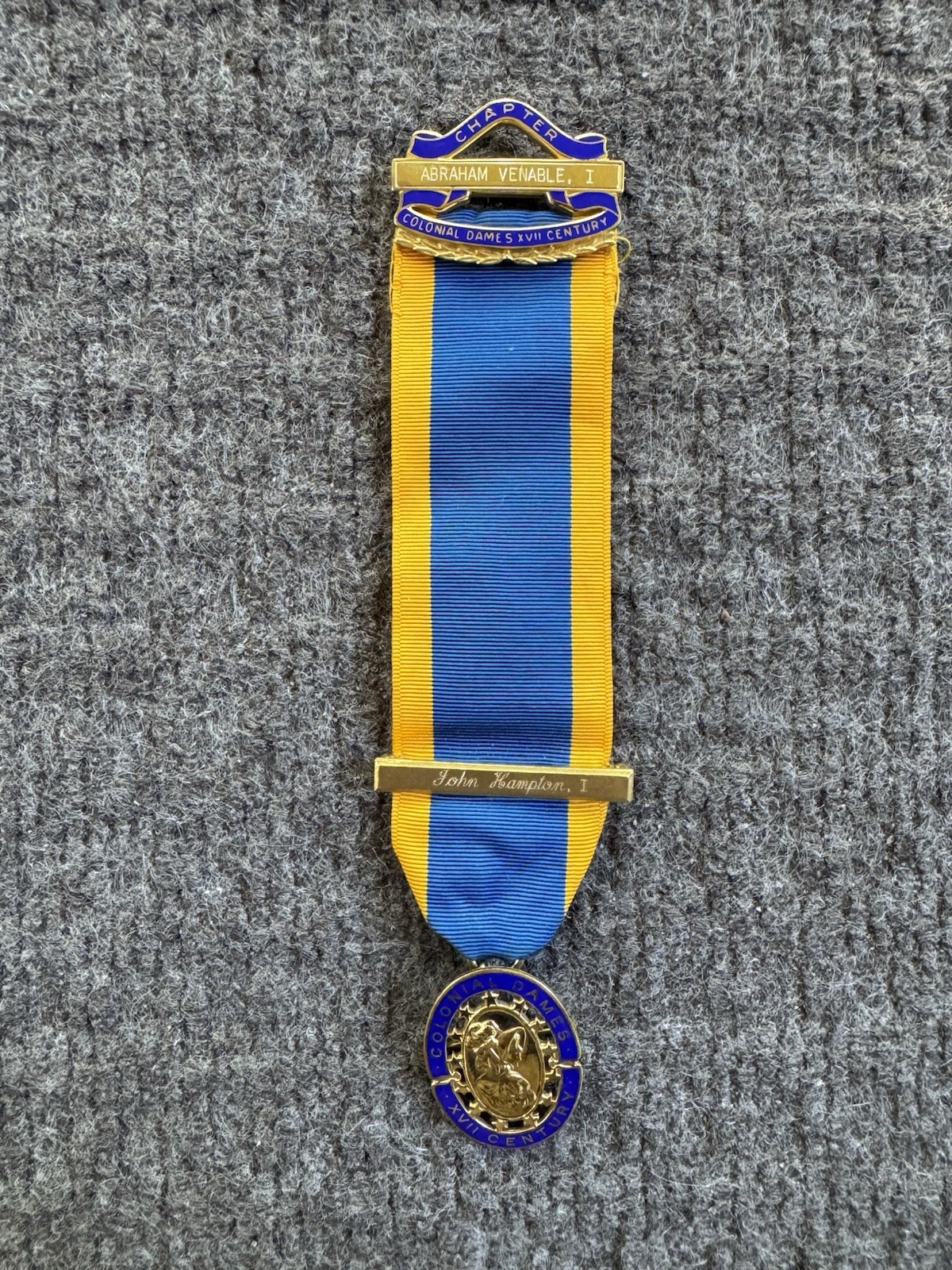 National Society Colonial Dames of America Enamel Gold Filled Pin Ribbon Bar Lot