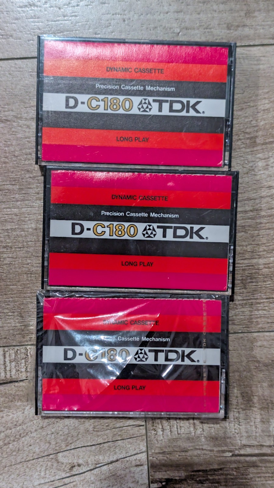 Lot Of 3 TDK D-C180 Long Play Blank Audio Cassette Tape 1977 Open Never Used 