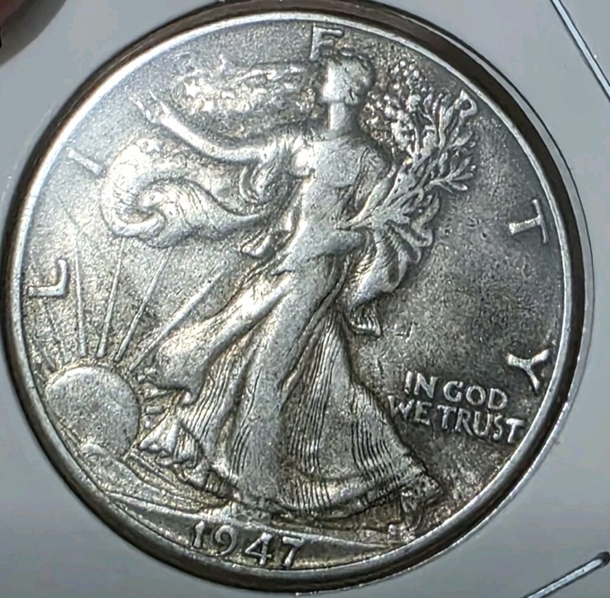 1947-D Liberty Walking Half Dollar Circulated Silver 50c Coin VF 