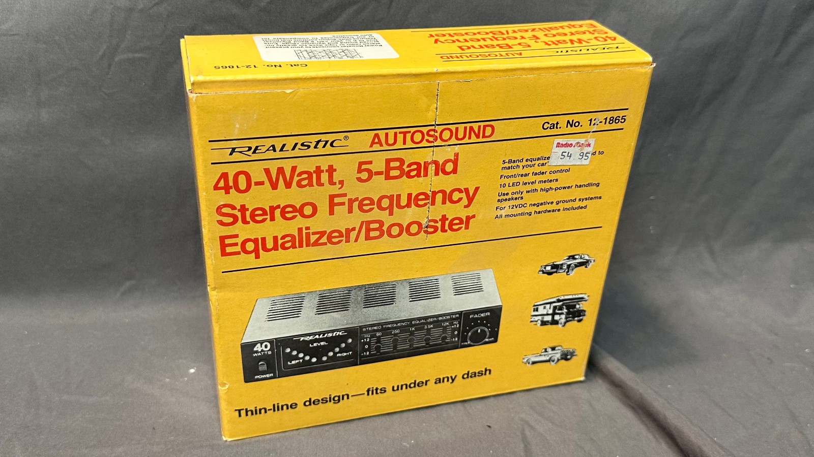 NOS Realistic 40 Watt 5 Band Stereo Frequency Equalizer EQ /BOX Booster 12-1865