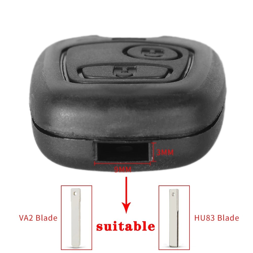 Remote Key Case Fob Shell Fits Peugeot 107 206 207 307 Citroen C1 C2 C3 C4 2 Btn