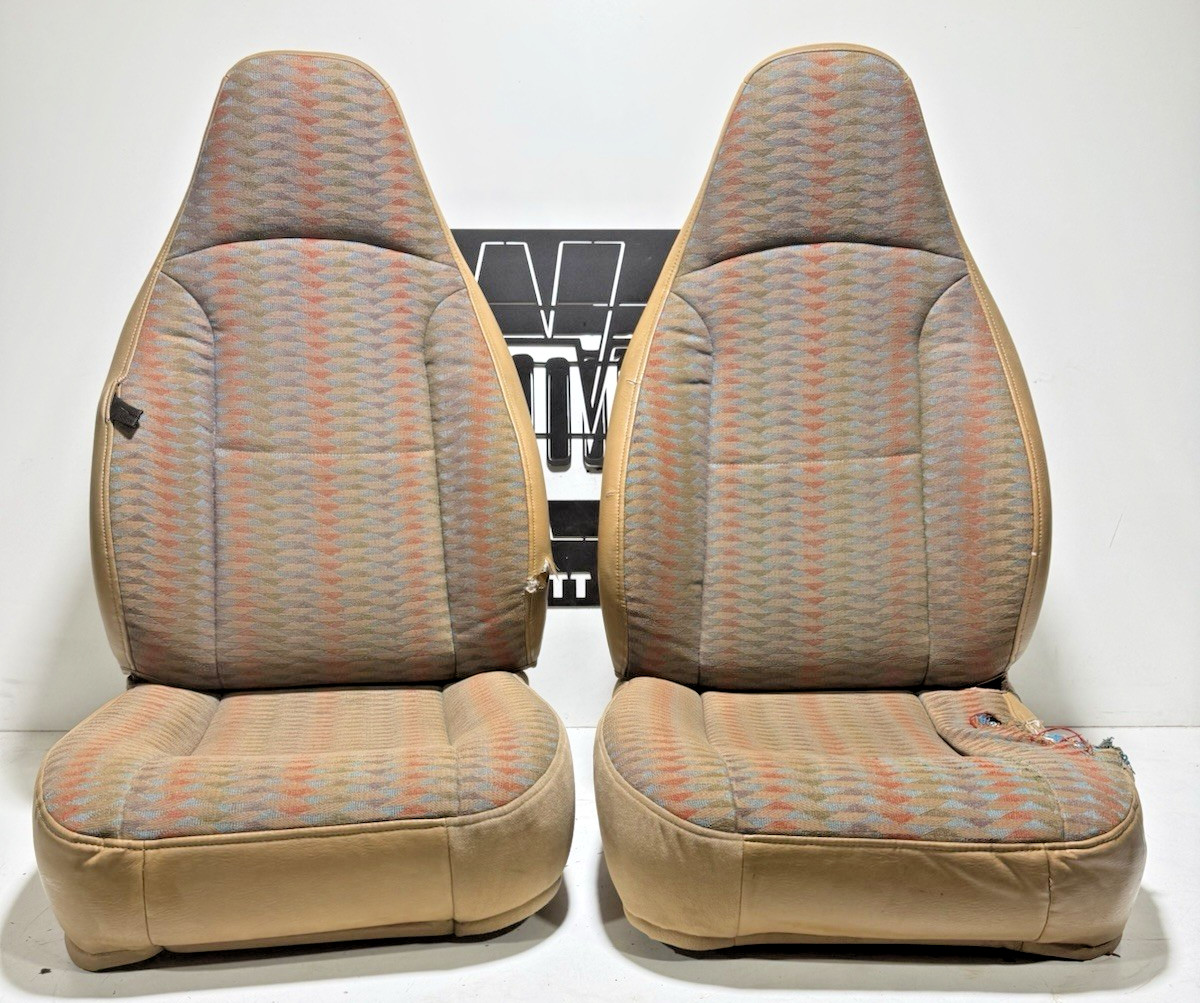 97-02 Jeep TJ Wrangler Saddle Tan Aztec Pueblo Driver & Passenger Front Seats