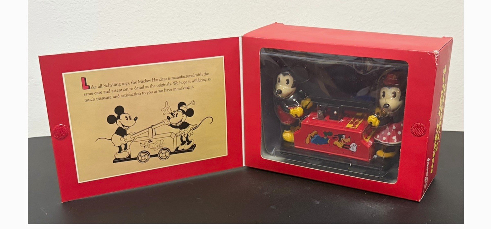 Schylling Disney Mickey Mouse Handcar Tin Wind-Up Toy w/ Box Schylling Disney Mickey Mouse Handcar Tin Wind-Up Toy w/ Box