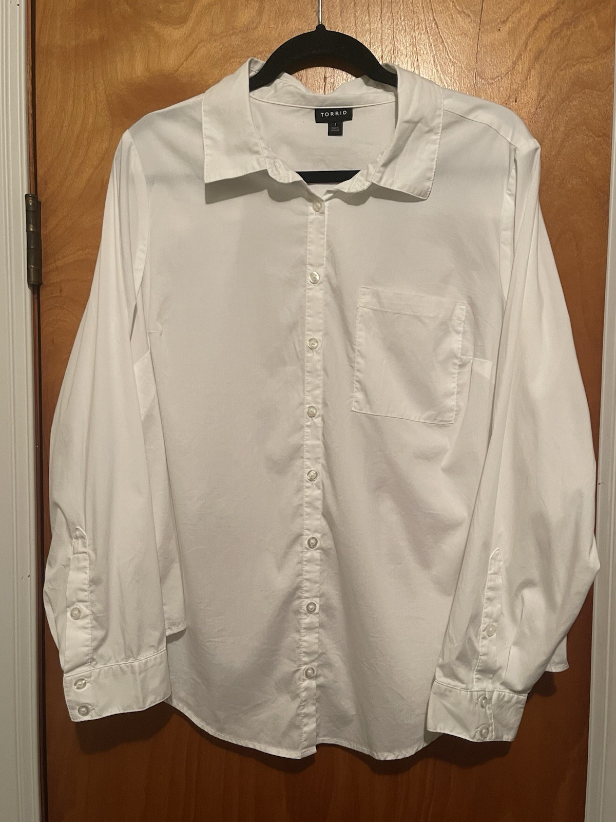 Torrid Button Up 70% Cotton Blend Dress Shirt Size 1 