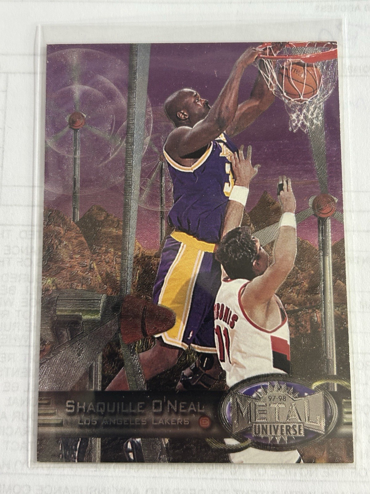 1997-98 Skybox Metal Universe Shaquille O'Neal #50 Lakers 1997-98 Skybox Metal Universe Shaquille O'Neal #50 Lakers