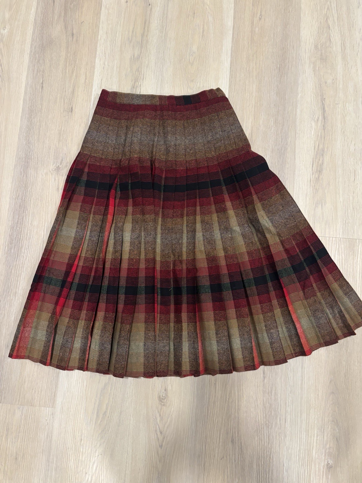 VTG 50s 60s Pendleton Turnabout Wool Red Plaid Reversible Tartan Skirt 25” Waist