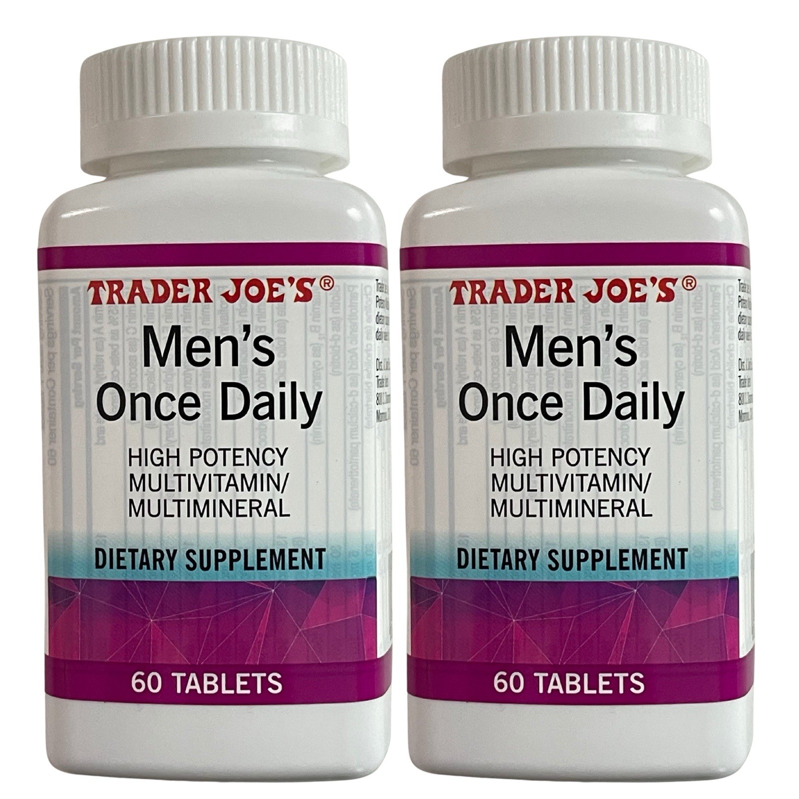 Trader Joe’s Men\'s Once Daily High Potency Multivitamin-60 Tab/By05/28 (2 Packs)