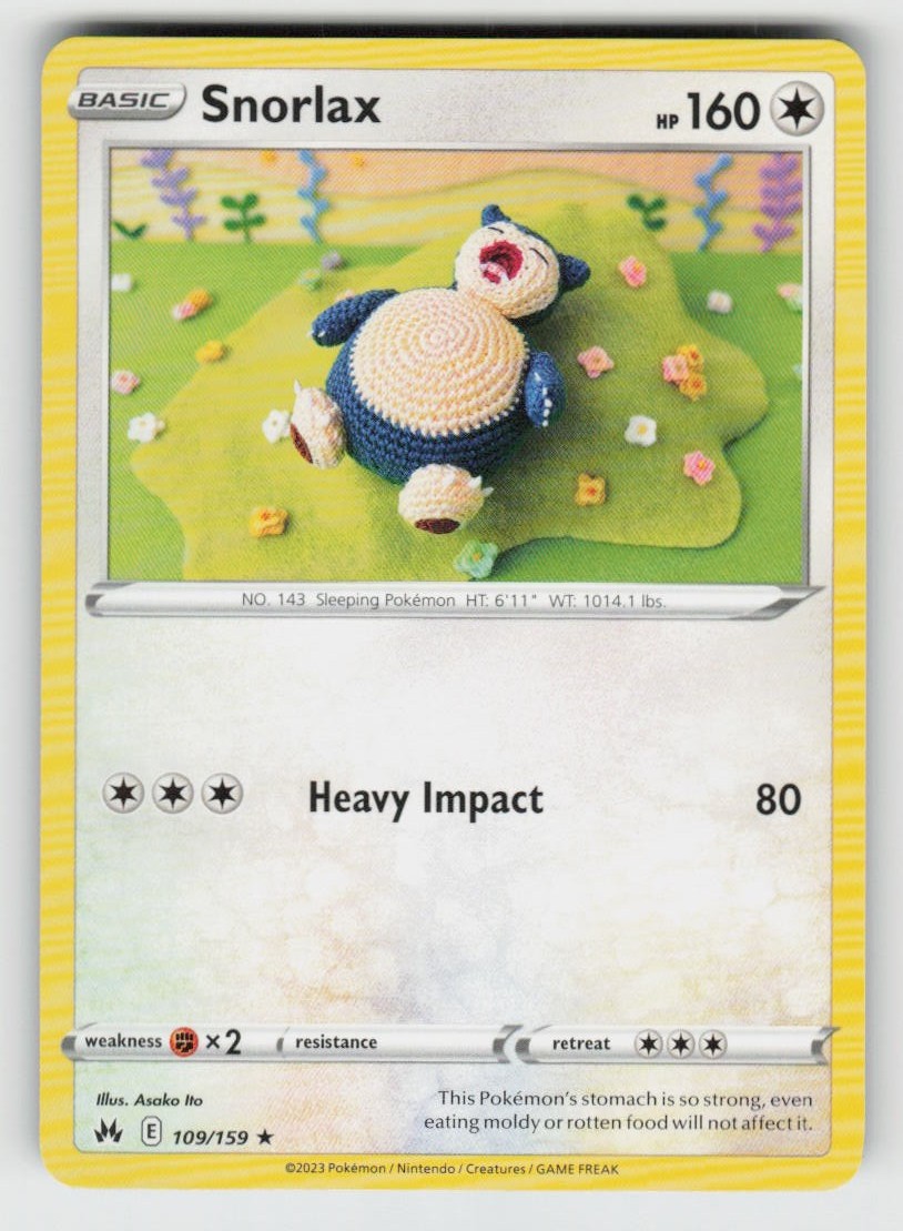 Snorlax 109/159 Rare Crown Zenith Near Mint Snorlax 109/159 Rare Crown Zenith Near Mint