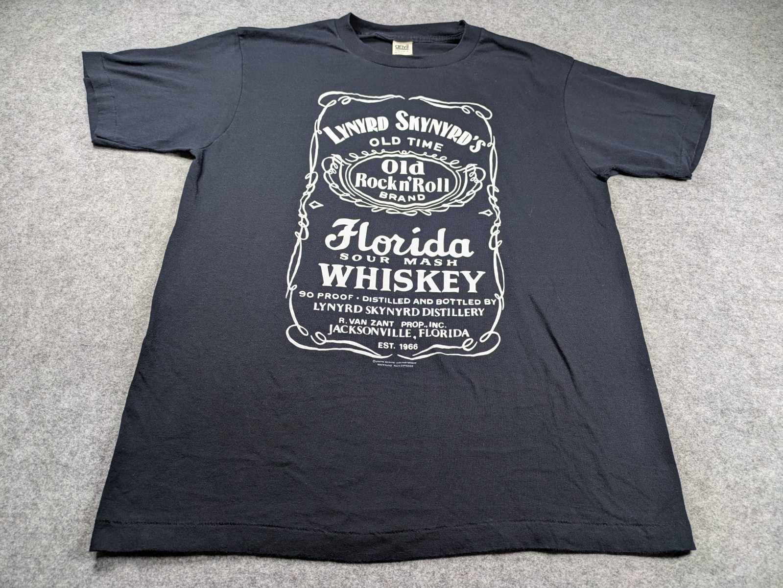 Vintage Lynyrd Skynyrd Shirt Mens L Black 1990 Winterland Anvil Single Stitch