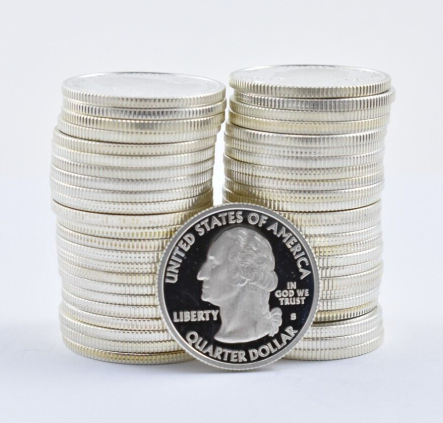 (40) $10 90% Proof State/ATB 90% Silver Quarters ROLL