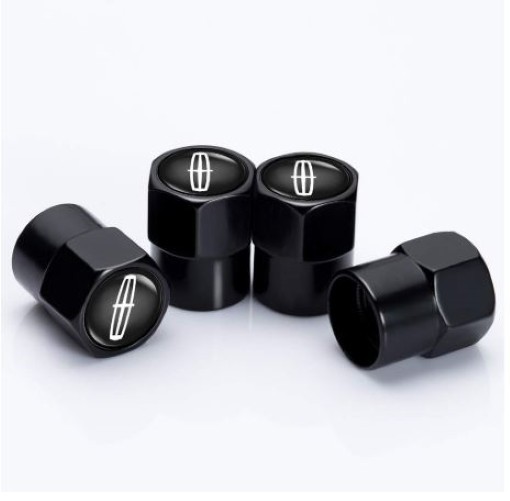 Compatible with Lincoln 4Pcs Tire Valve Stem Caps Black Anodized Aluminum Set