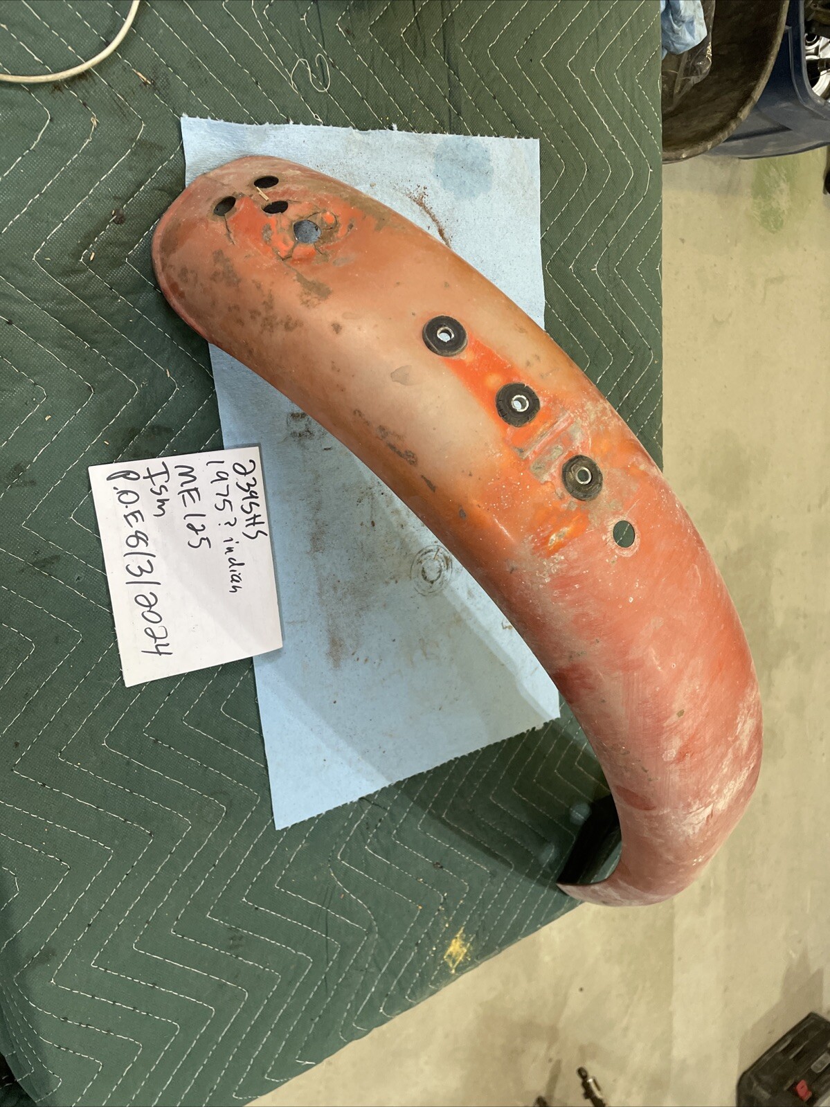 1975 Indian Motorcycle ME 125 Rear Fender Metal 239 1975 Indian Motorcycle ME 125 Rear Fender Metal 239