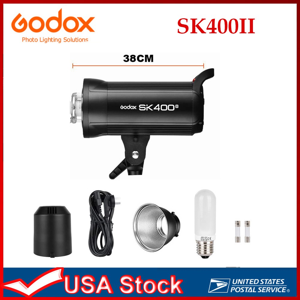 USA Godox SK400II 400W Strobe Flash Light Modeling Lamp for Studio Photography