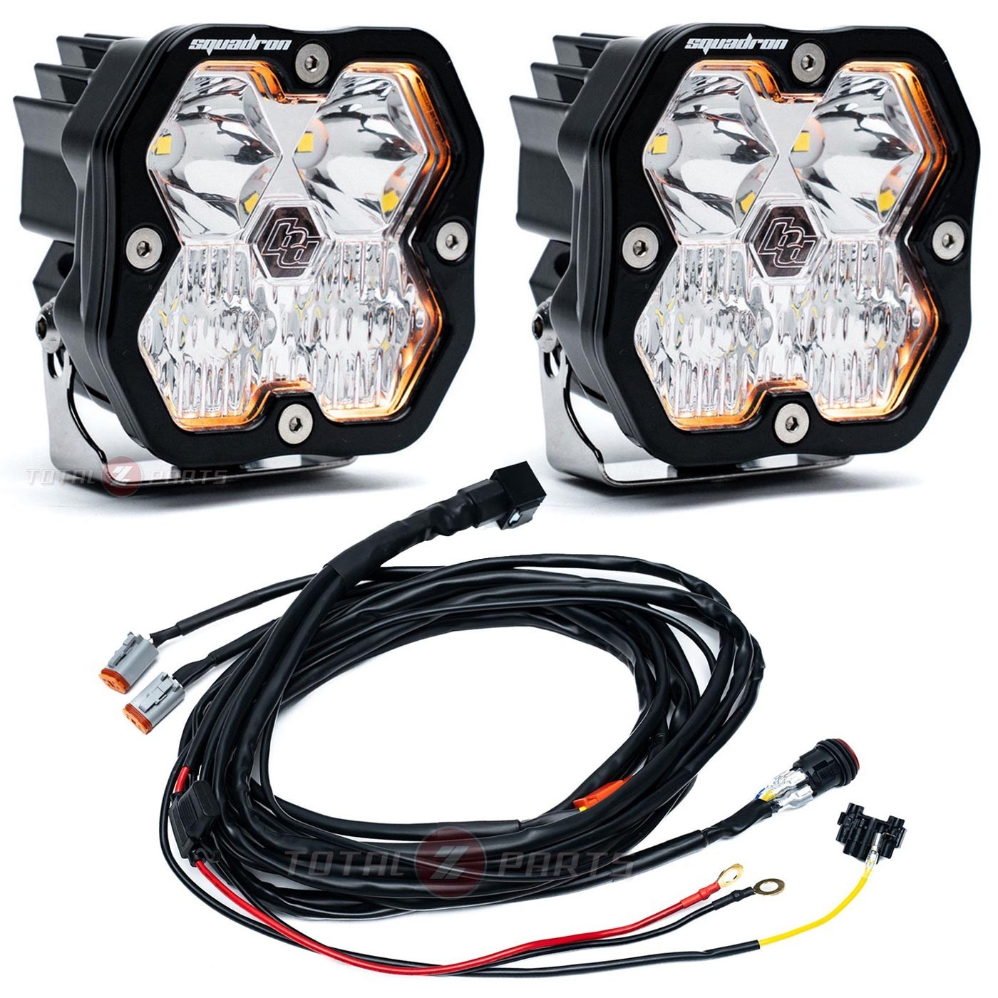 Baja Designs® Squadron 2.0 Sport Clear Driving/Combo Light Pods Pair & Wiring