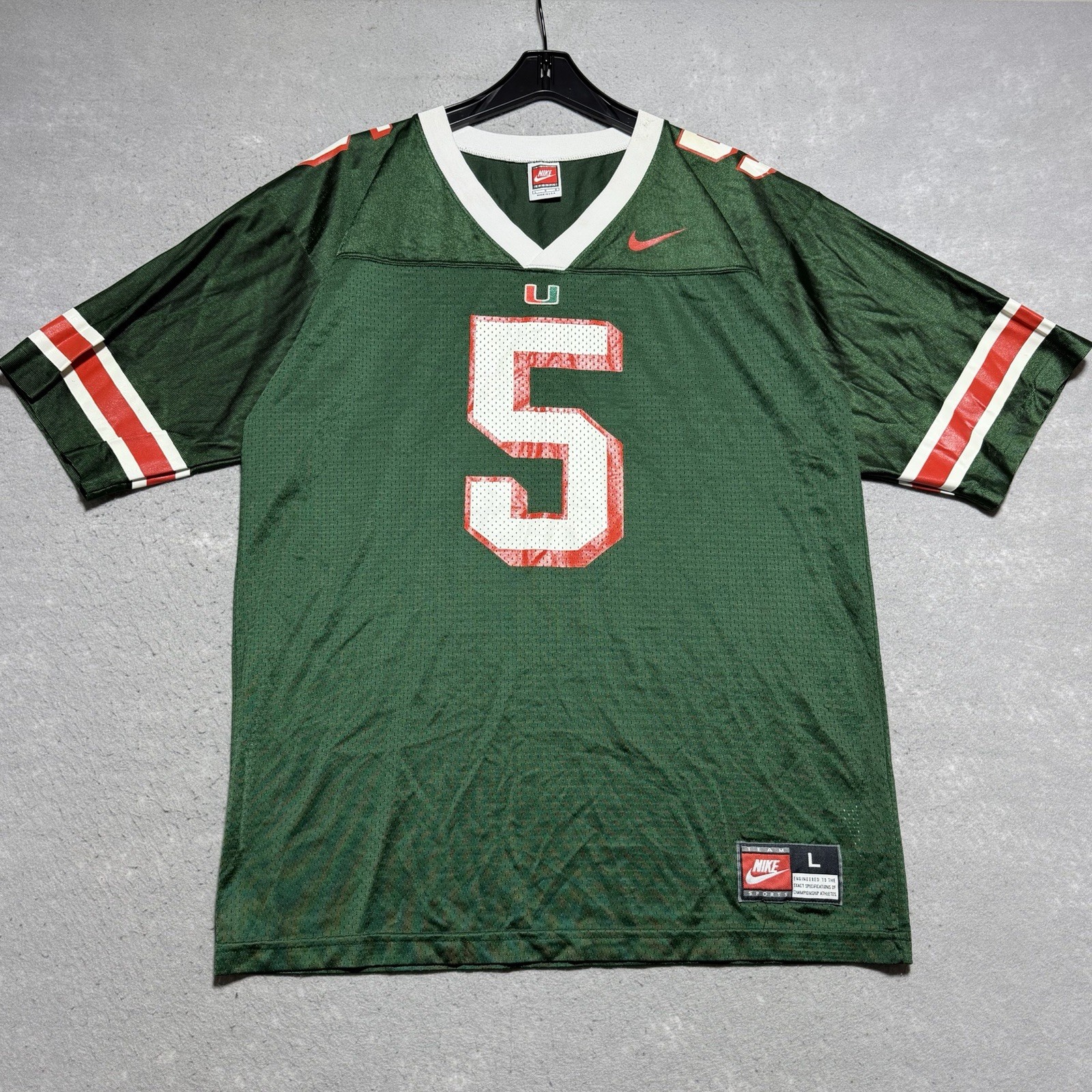 VTG Miami Hurricanes Football Jersey #5 Edgerrin James Jersey 1998 Men’s Large