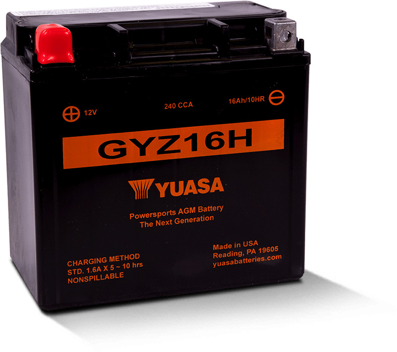 Yuasa GYZ16H Powersports AGM Battery – Fits Yamaha YFM660R & BMW R1200RT