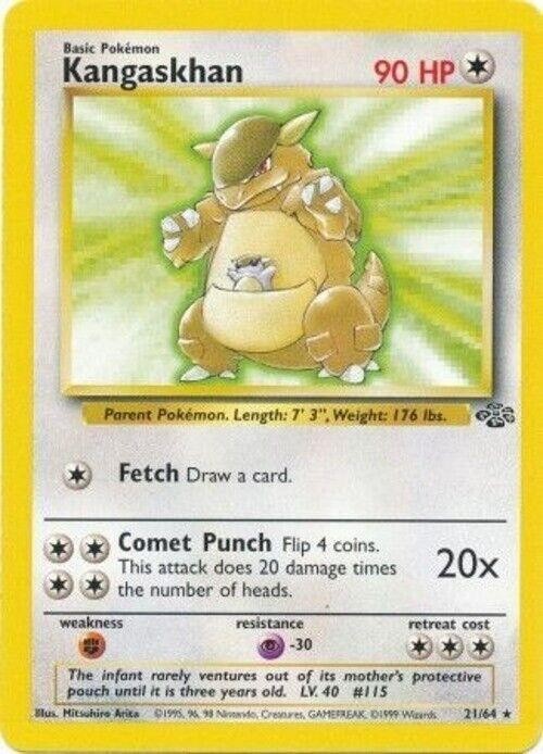 Pokémon TCG - Kangaskhan - 21/64 - Rare Unlimited Jungle Unlimited [Light Play]