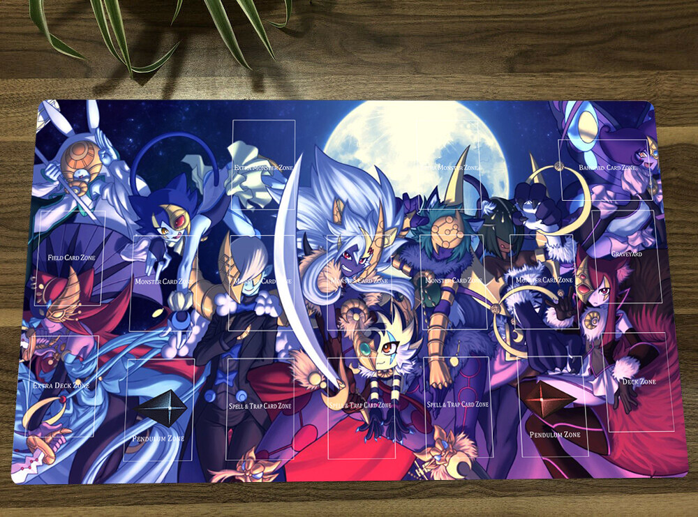 NEW YGO Playmat Lunalight Blue Cat Trading Card CCG TCG Game Mat + Bag