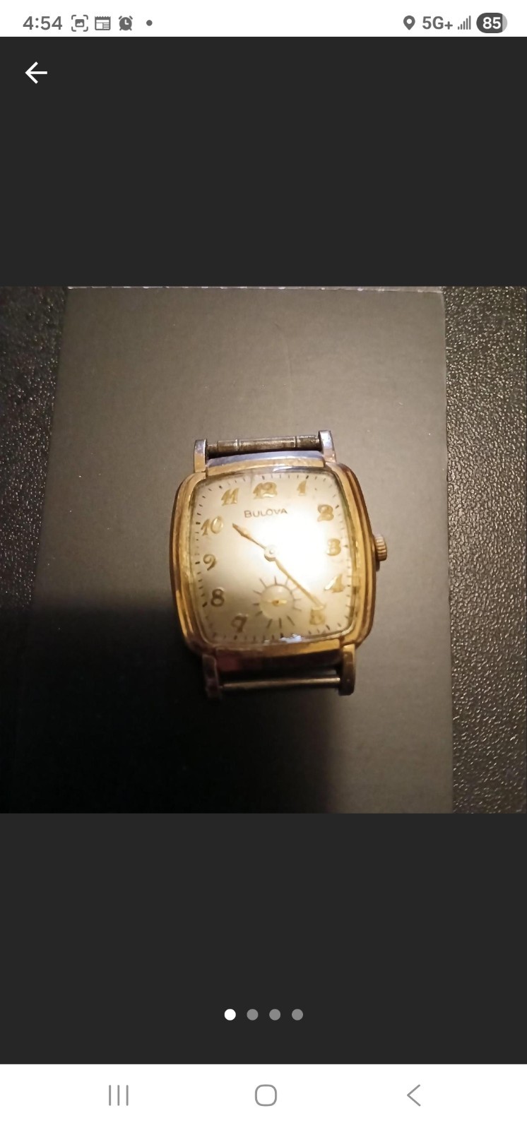 VINTAGE 1940s ART DECO BULOVA 10K GOLD  21 Jewel Manual  Works and Stop 