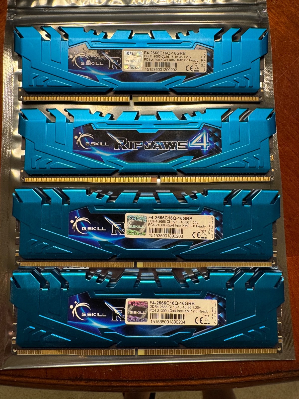 G.SKILL Ripjaws 4 16GB (4×4GB) DDR4-2666 Quad Channel Kit — F4-2666C16Q-16GRB