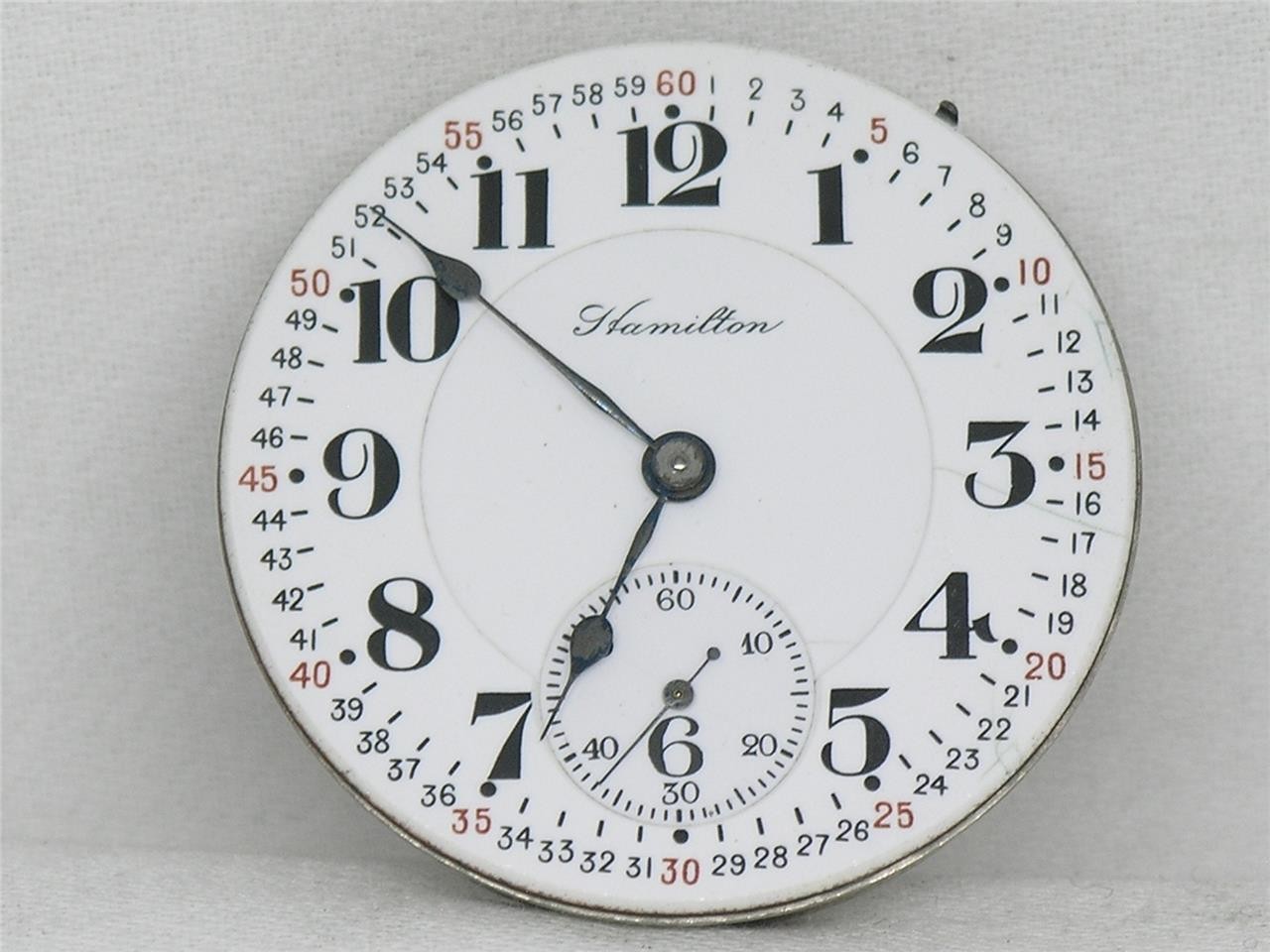 ANTIQUE 16S HAMILTON 992 POCKETWATCH 21 JEWEL MOV\'T & MONTGOMERY DIAL, RUNNING