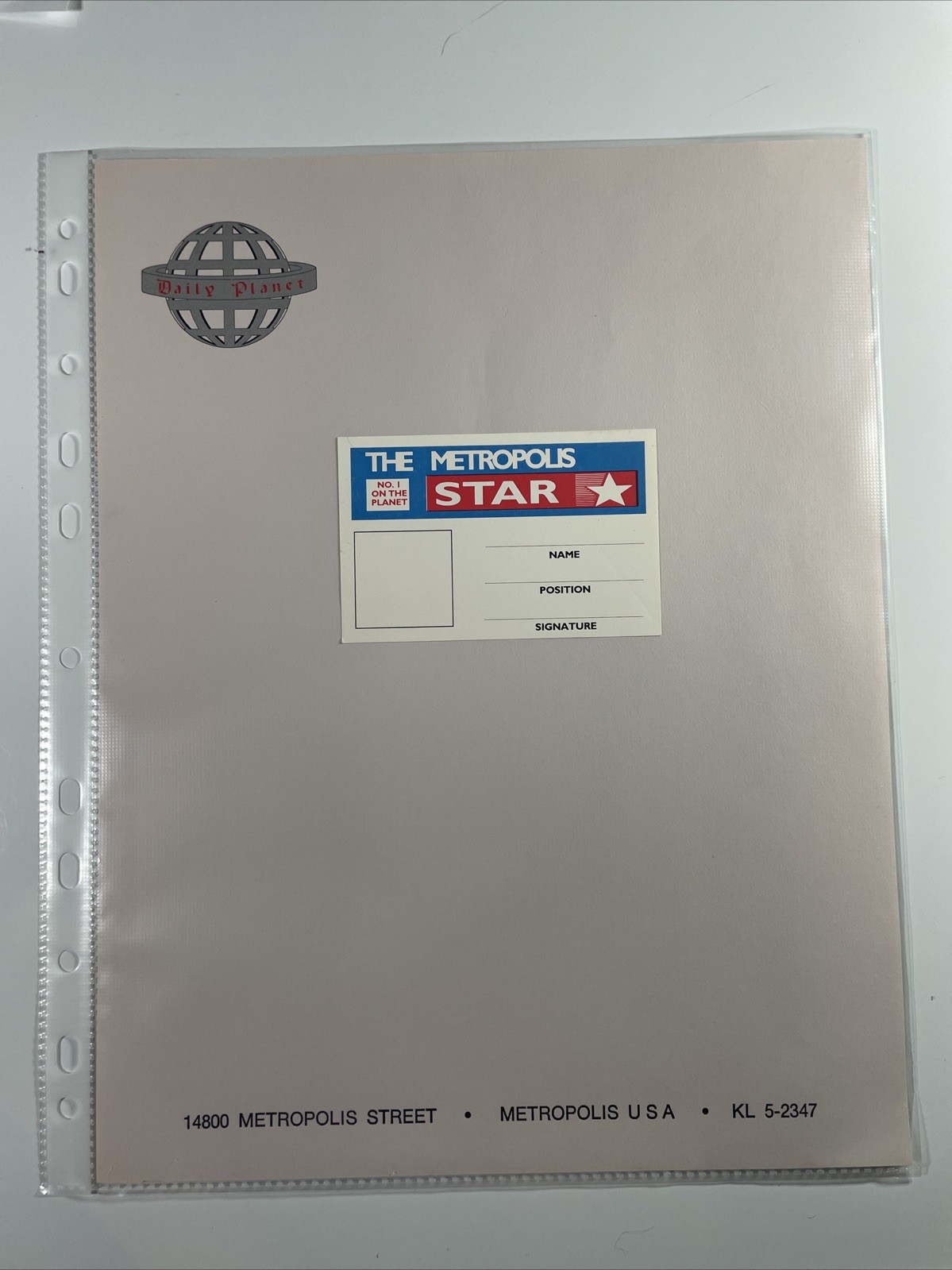 Lois And Clark Movie Prop Lot DAILY PLANET  SUPERMAN  DC COMICS ORIGINAL PROP X1