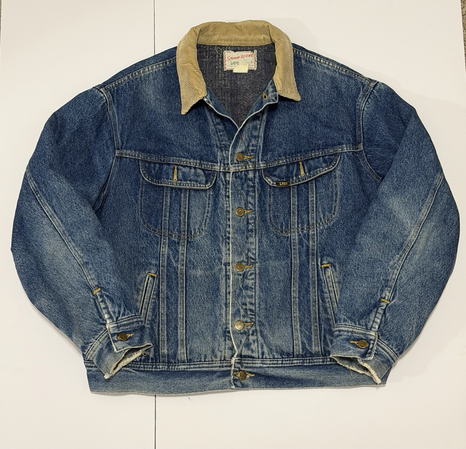 Lee Storm Rider Vintage Blanket Lined Denim Jacket Size XL R Made In USA