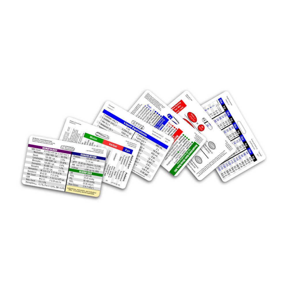 Mini Nurse Horizontal Badge Card Set - 6 Cards - ID Reference RN LPN APRN BSN