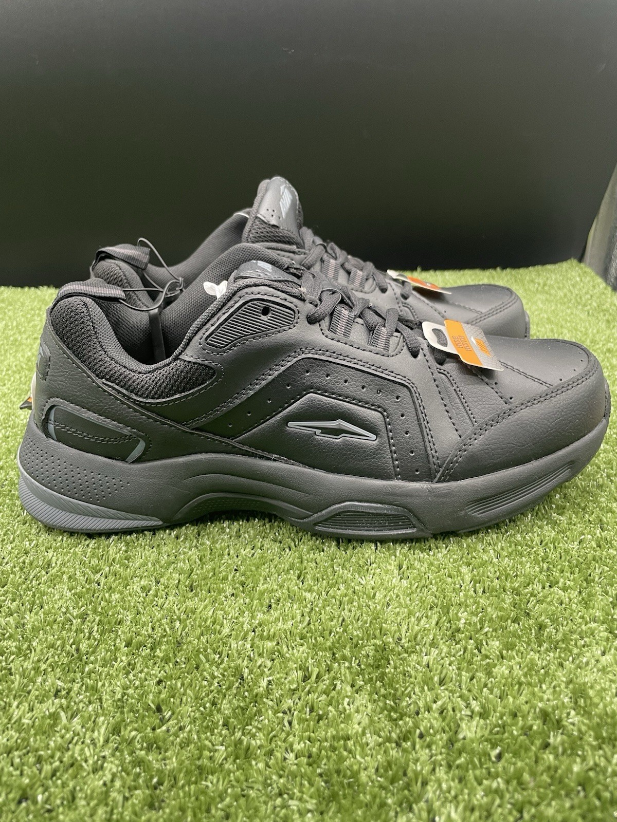 Avia Quickstep Wide Width Mens Size 9W Black Leather Memory Foam Sneakers New