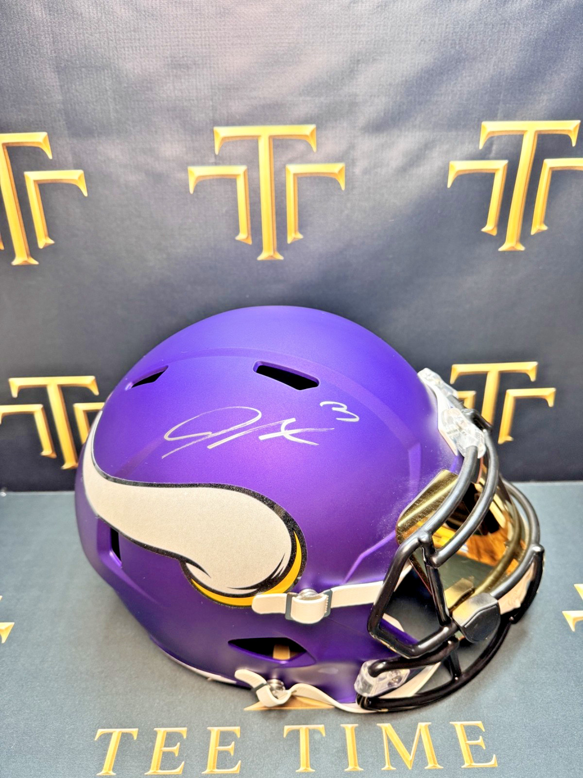 Jordan Addison Signed Minnesota Vikings Full-Size Speed Replica Helmet Beckett