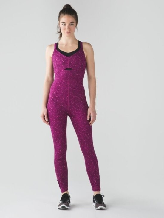 Lululemon Purr-suit One Piece Paradise Geo Regal Plum Multi Women\'s Size 6