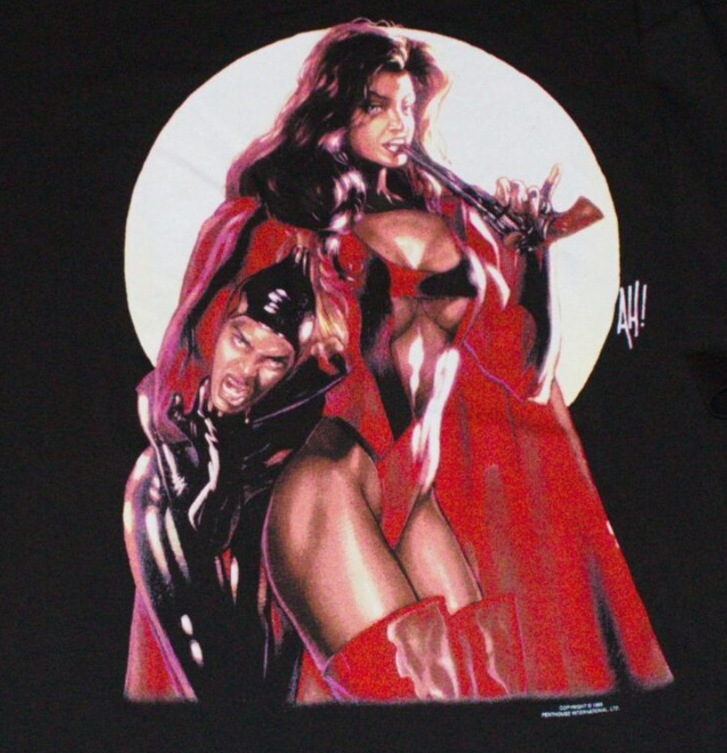 1995 Vintage Penthouse Comix Leather Bondage T Shirt Graphitti Designs XL NEW