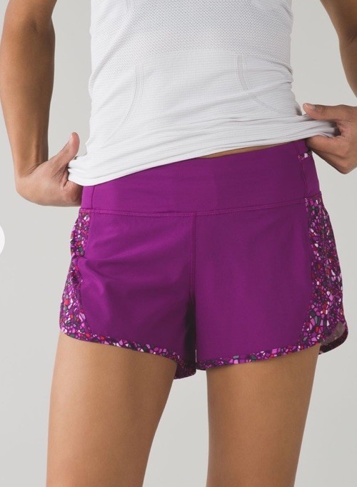 Lululemon Real Quick Pink/Purple Plum Paradise Shorts Size 8 Women