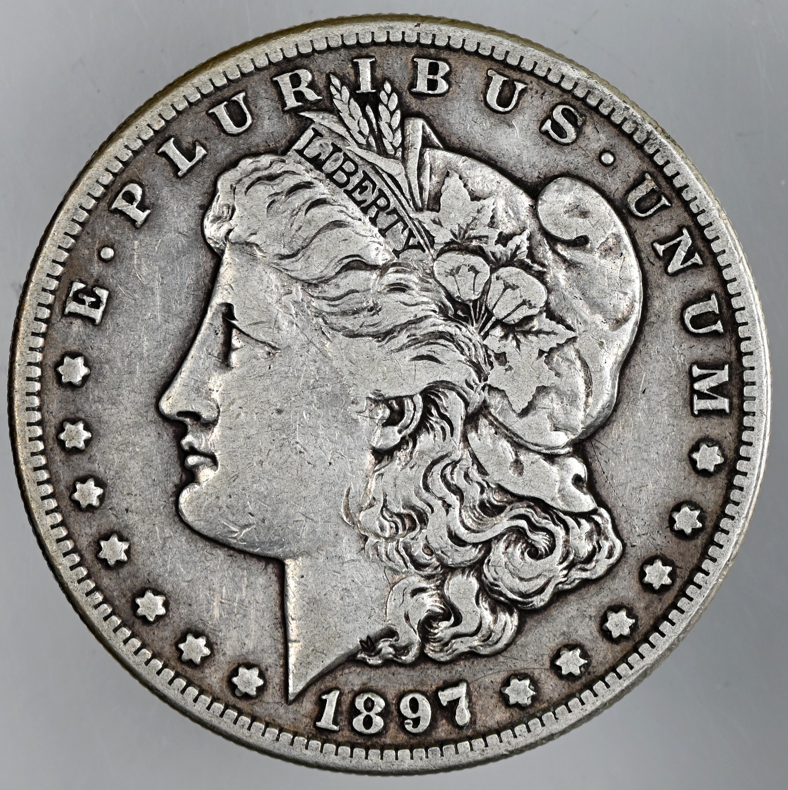 1897-S  $1 MORGAN SILVER DOLLAR   F/VF DETAILS  \