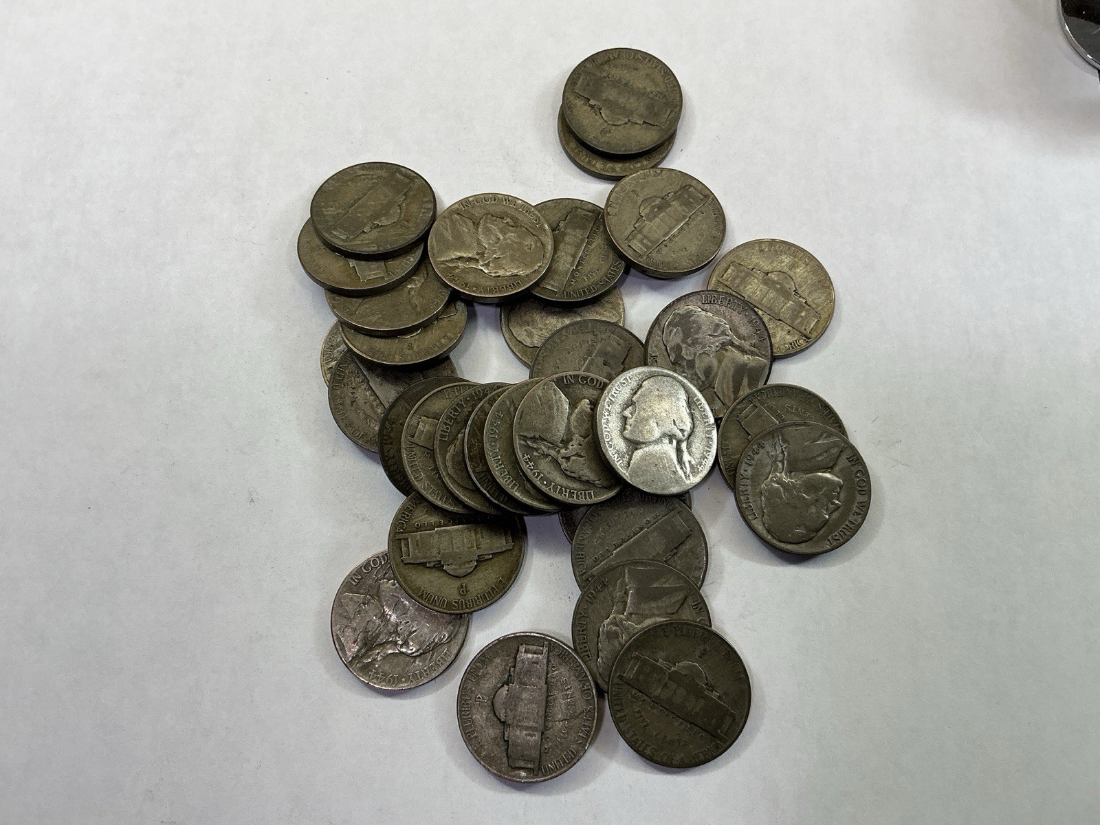 1944 P Jefferson Silver World War II Nickel 1 Coin 052626-06