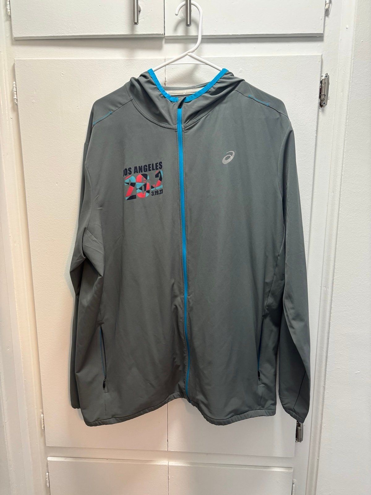 ASICS Los Angeles Marathon Finisher Zip Up Running Jacket Mens XL Full Zip ASICS Los Angeles Marathon Finisher Zip Up Running Jacket Mens XL Full Zip