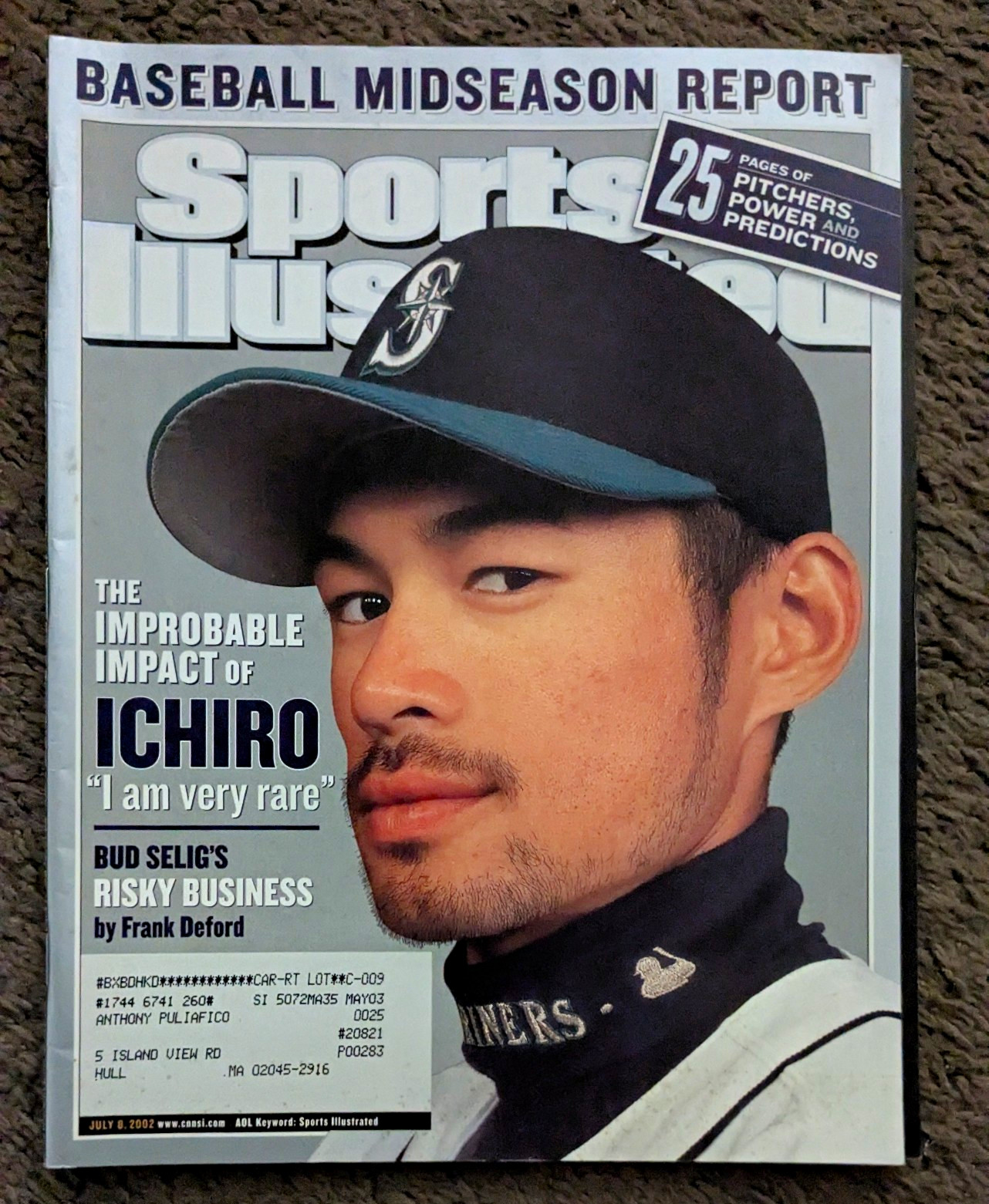 VINTAGE ICHIRO/SPORTS ILLUSTRATED Baseball Midseason Report July 2002 VINTAGE ICHIRO/SPORTS ILLUSTRATED Baseball Midseason Report July 2002