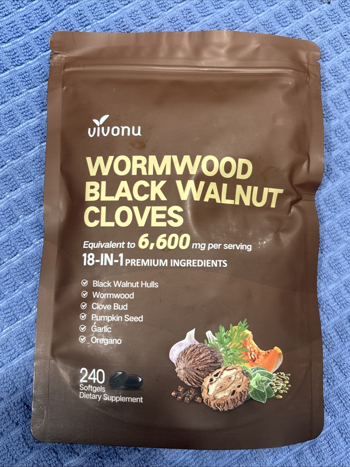 VIVONU 6600mg Wormwood Black Walnut Cloves Herbal Blend 240 Capsules VIVONU 6600mg Wormwood Black Walnut Cloves Herbal Blend 240 Capsules