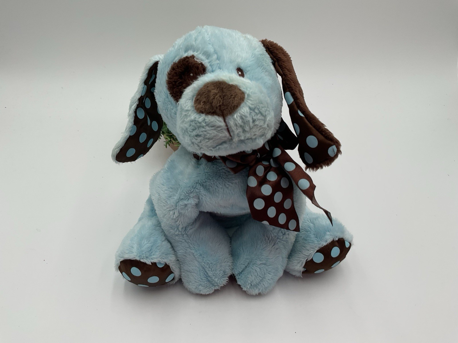 Baby Ganz Puppy Dog Blue Brown Eye Patch Dots Plush Stuffed Animal Baby Ganz Puppy Dog Blue Brown Eye Patch Dots Plush Stuffed Animal