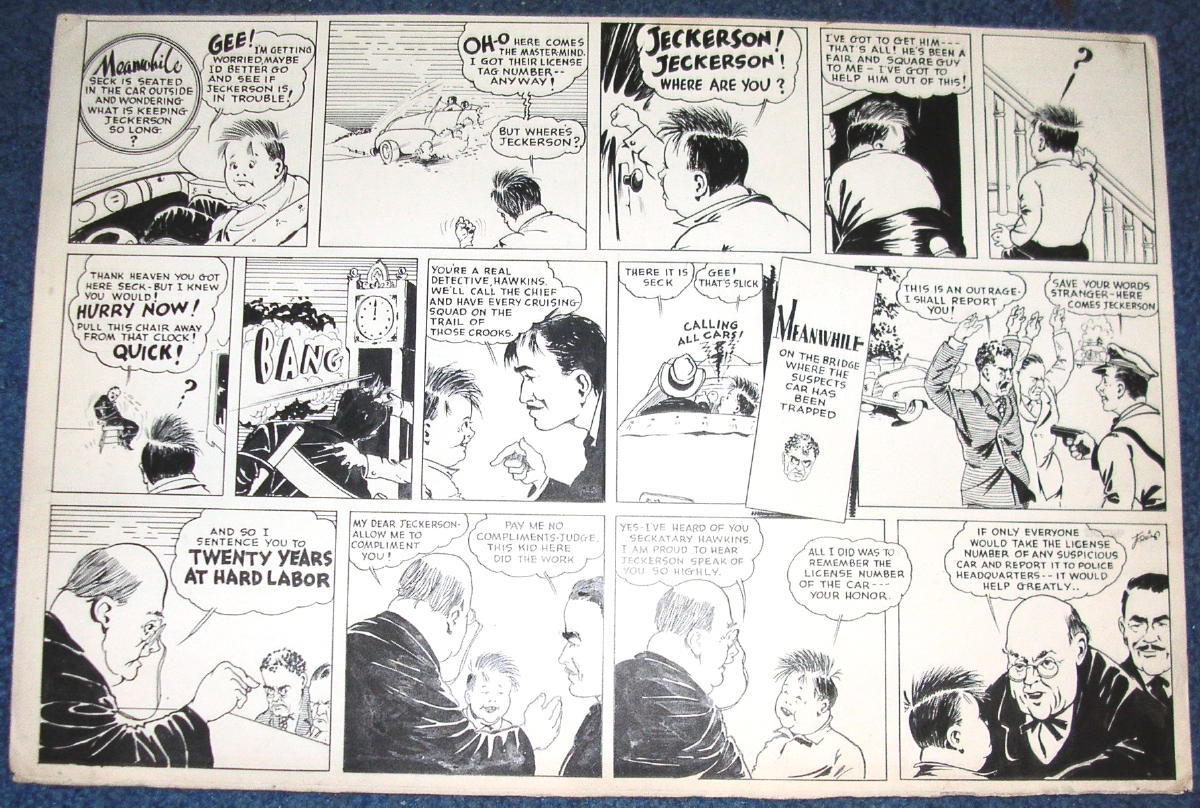 1920/30 Newspaper Illust Comic Strip Art Seckatary Hawkins