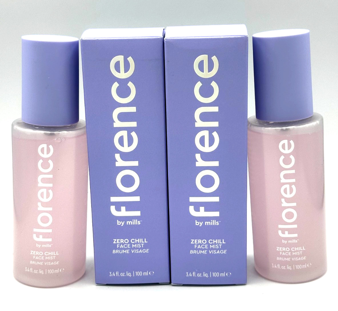 Lot/2 Florence By Mills Zero Chill Rose Face Mist ~ 3.4 oz / 100 ml x 2 ~
