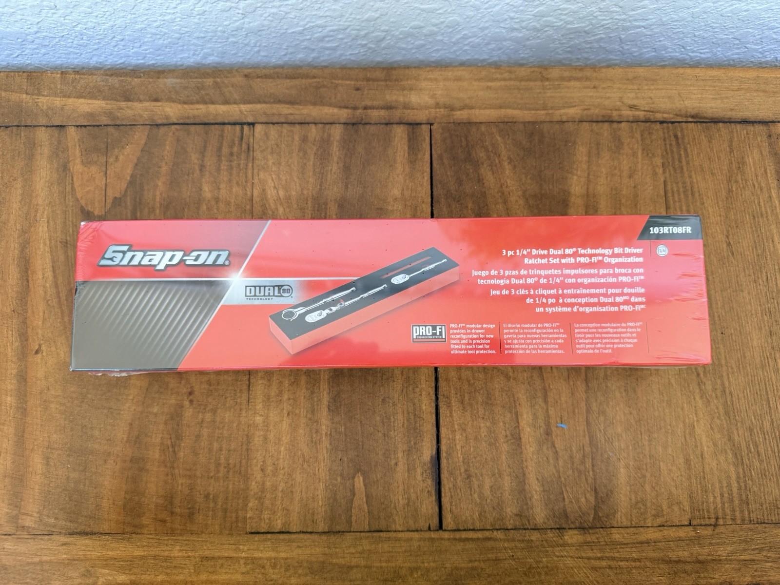 Snap-On Tools Bit Driver Ratchet Set Foam PRO-FI 103RT08FR 3PC USA NEW RED
