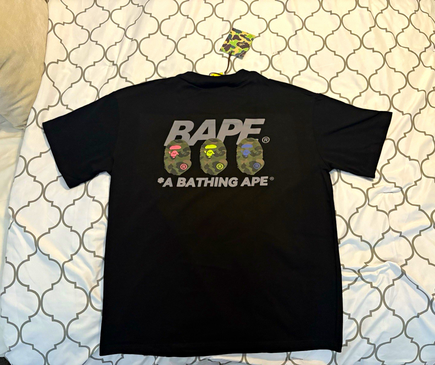A Bathing Ape BAPE Baby Milo Logo Graphic Tee Black Crew Neck Men\'s M A Bathing Ape BAPE Baby Milo Logo Graphic Tee Black Crew Neck Men\'s M