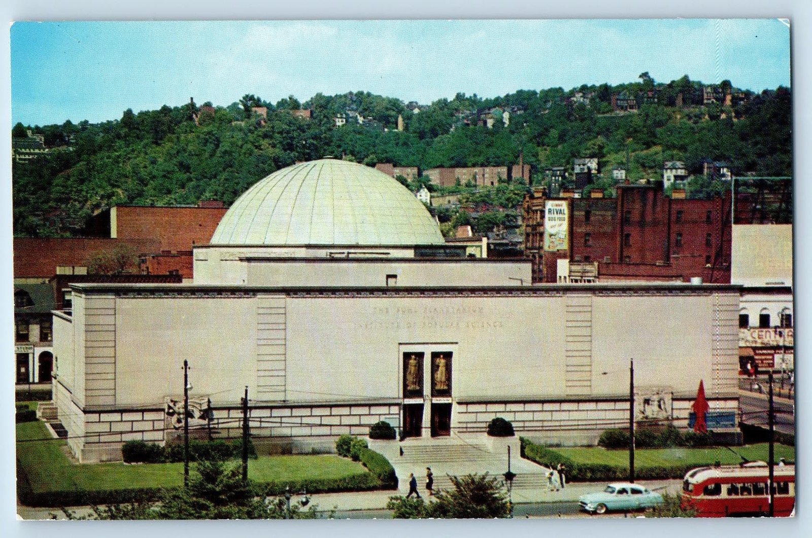 c1950's Pittsburgh Pennsylvania Buhl Planetarium Dome Building Overview Postcard