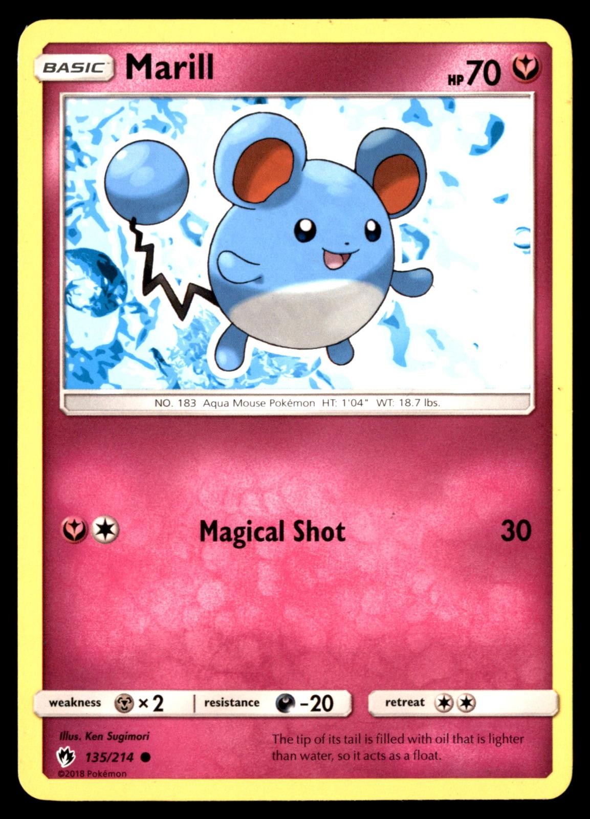 Marill 135/214 Common Lost Thunder Pokemon Moderately Played