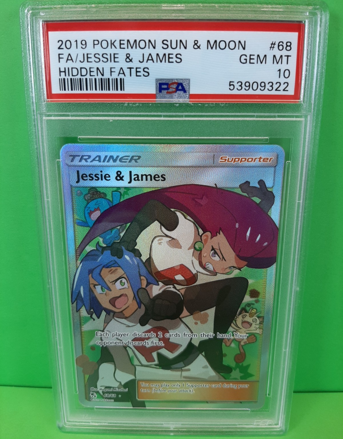2019 Pokemon PSA 10 Jesse & James Full Art Trainer 68/68 Sun Moon Hidden Fates 2019 Pokemon PSA 10 Jesse & James Full Art Trainer 68/68 Sun Moon Hidden Fates
